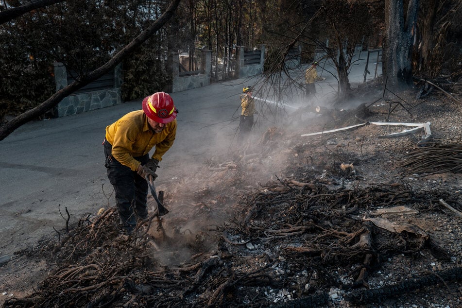 Fire-weary southern California was buffeted on Monday by dangerous winds, with forecasters warning of an "extremely critical" risk.