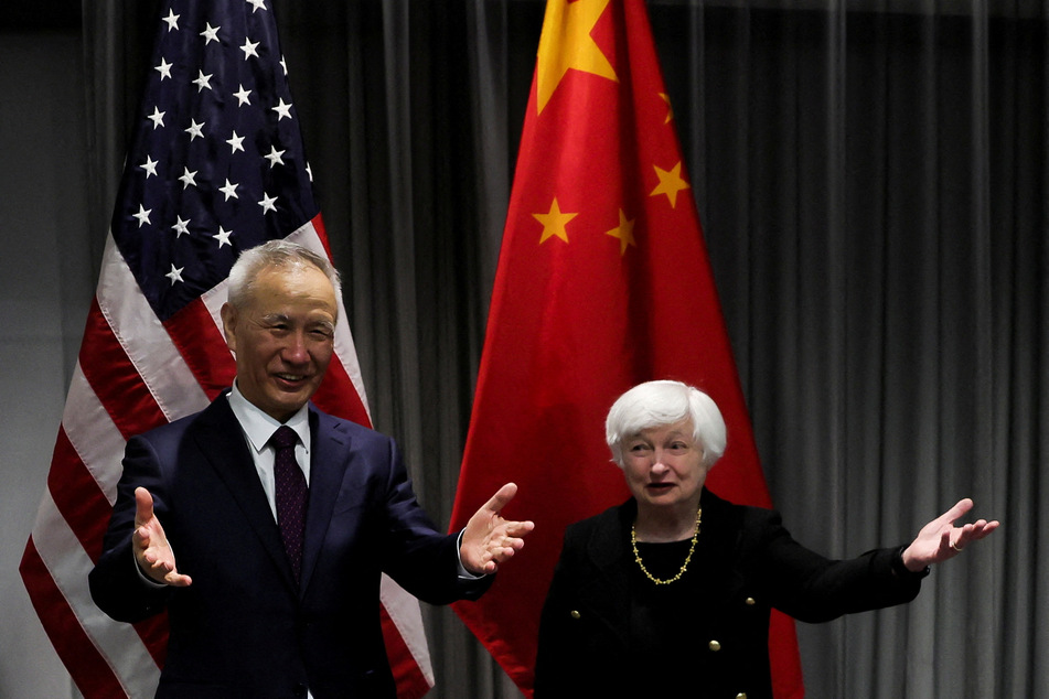 US Treasury Secretary Janet Yellen, seen here with Chinese Vice Premier Liu He, will travel to Beijing later this week.