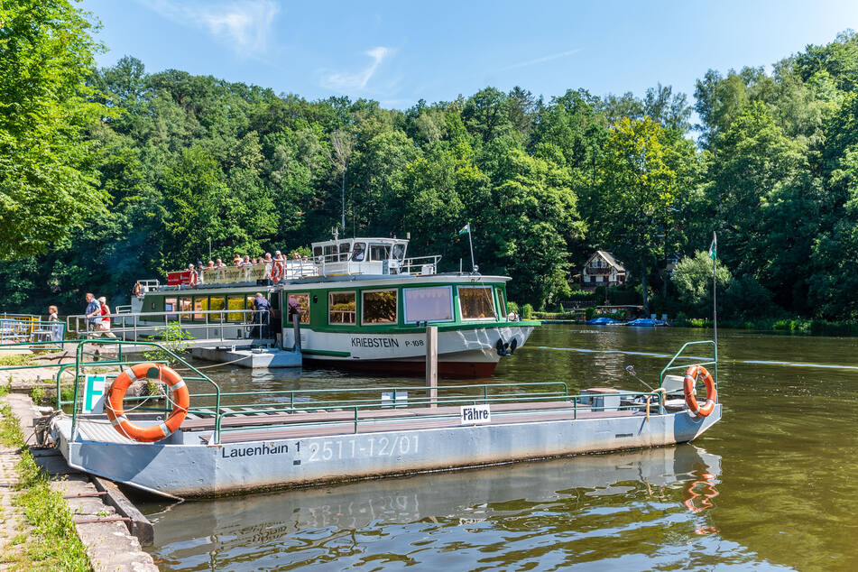 Mit der "Kriebstein" oder der "Hainichen" könnt Ihr zu einer Rundfahrt auf der Talsperre Kriebstein aufbrechen.