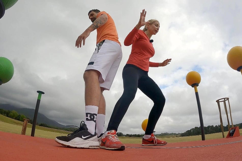 Mike (36) und Michelle (45) beim Balance-Akt kurz vor dem Halbfinale.