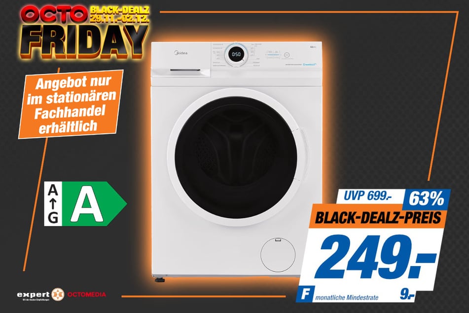 Midea-Waschmaschine für 249 statt 699 Euro.