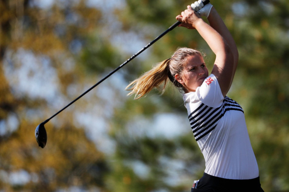 USA, Evans: Leonie Harm beim Augusta National Women's Amateur-Golfturnier in Aktion.