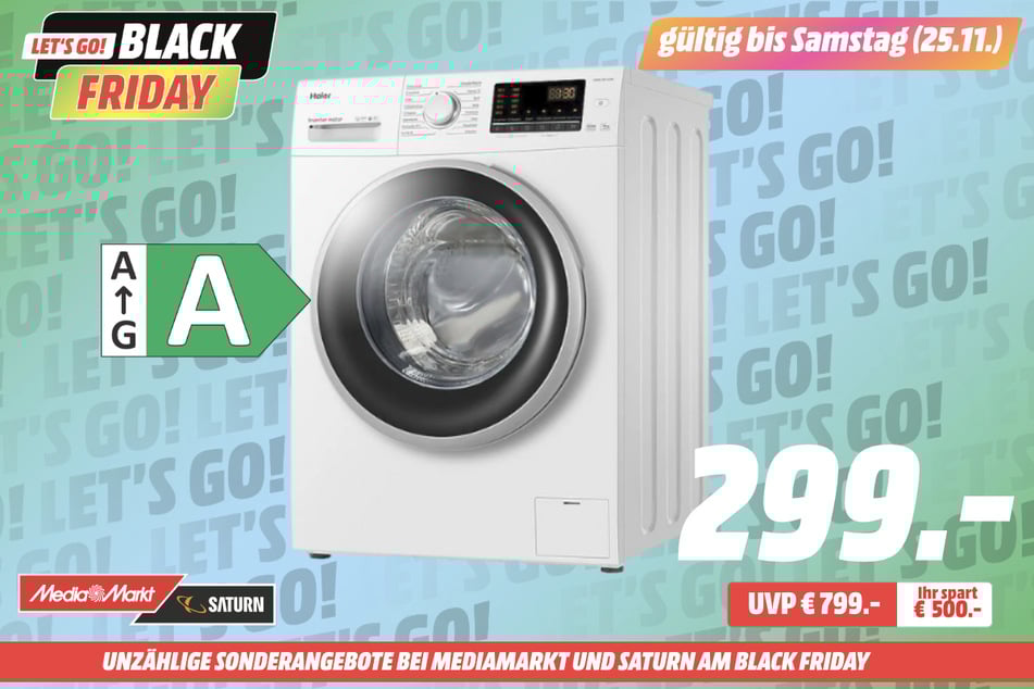 Haier-Waschmaschine HW80-BP1439N
für 299 statt 799 Euro.
