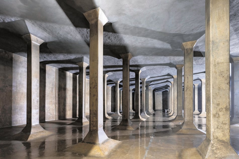 Knapp 170 Stelen geben Halt - und erzeugen den Eindruck einer "Kathedrale des Wassers".