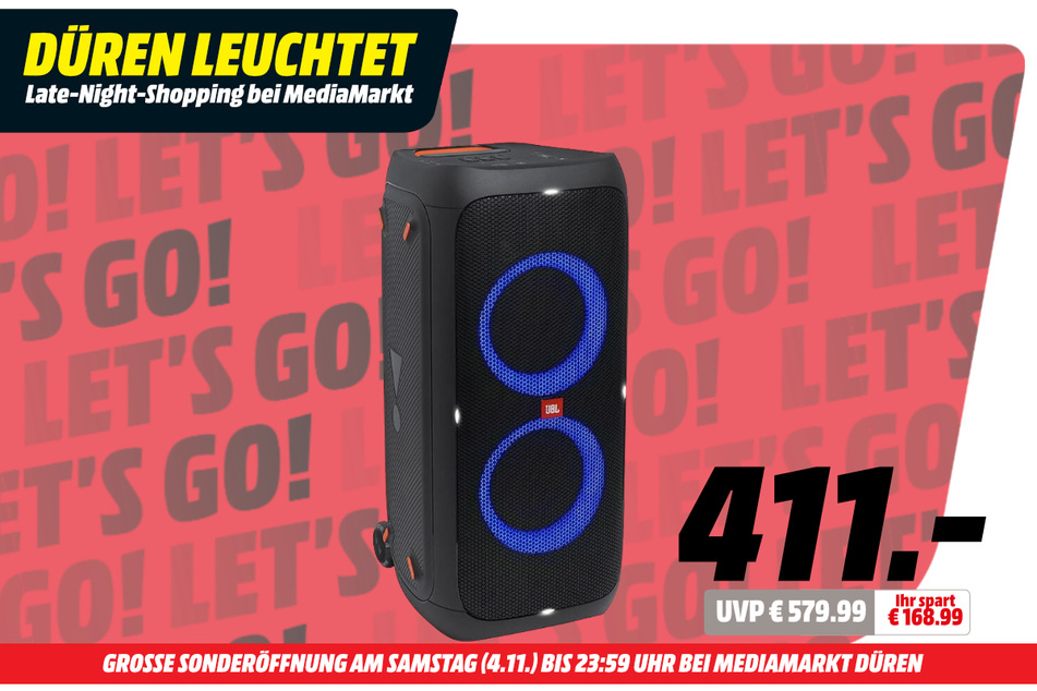 Nur am Samstag (4.11.): JBL-Partybox für 411 statt 579,99 Euro