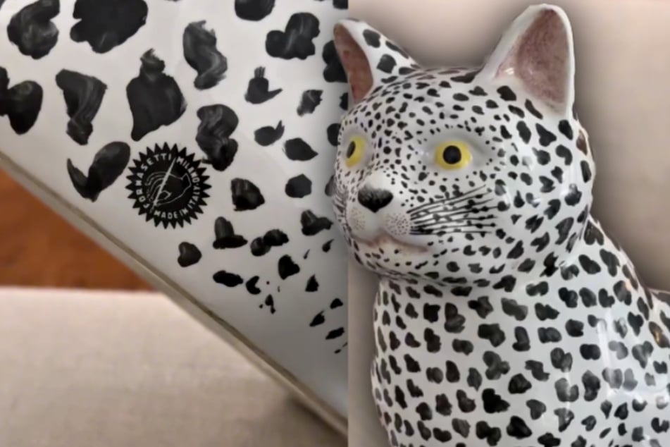 Versteckt zwischen den schwarzen Flecken versteckte sich ein Stempel der italienischen Marke "Fornasetti".