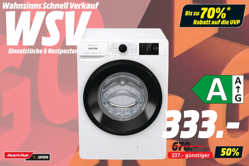 Gorenje-Waschmaschine für 333 statt 670 Euro.