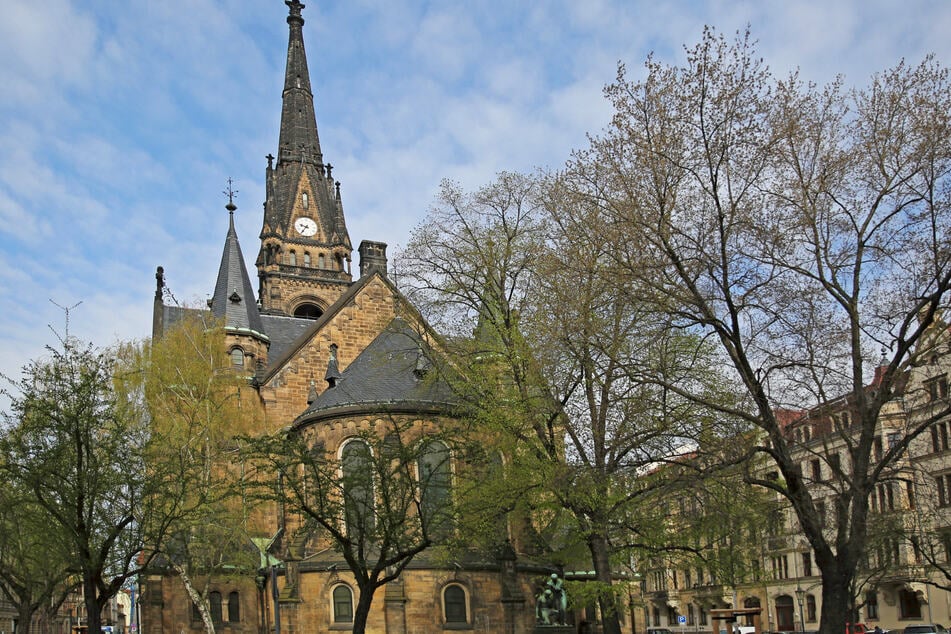 Wird im Inneren illuminiert: die Martin-Luther-Kirche in der Dresdner Neustadt.