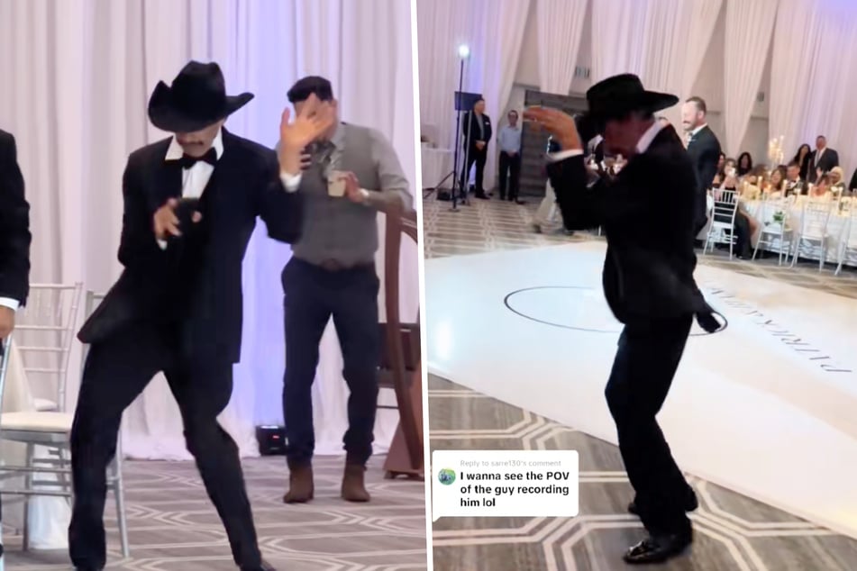Miguel Angel Michel (66) wollte den Tanz des Hochzeitspaars filmen, scheiterte aber an sich selbst. Er tanzte wie verrückt zu seinem Lieblingssong.