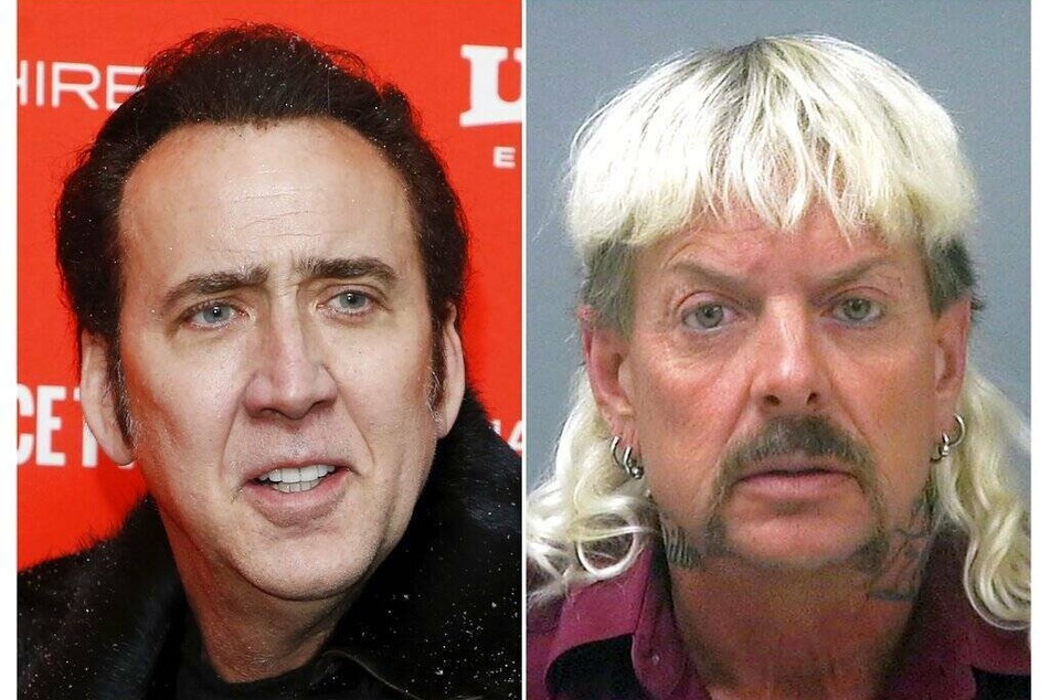 Nicolas Cage (l.) was set to star in a TV show about Joe Exotic, but the project has reportedly been shelved.