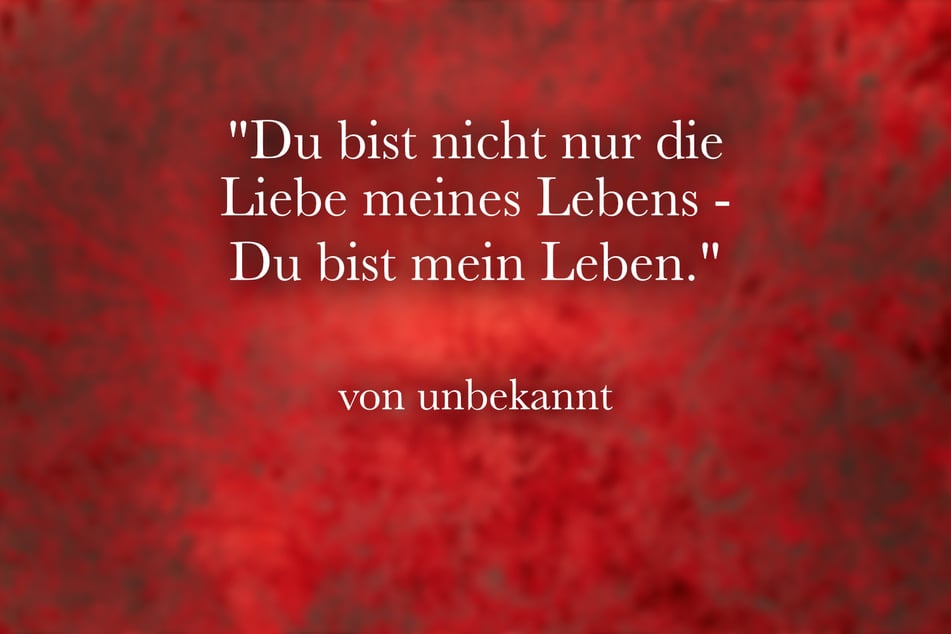 Du bist nicht nur die Liebe meines Lebens - Du bist mein Leben.