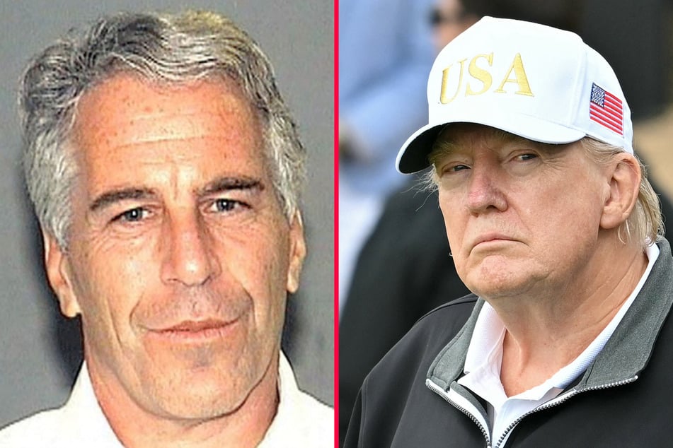 A former Obama official has lodged an FOIA request for files linking President Donald Trump (r.) to disgraced financier Jeffrey Epstein (l.).