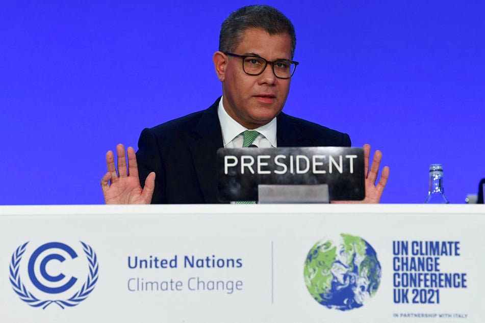 COP26 President Alok Sharma speaks at the UN's 2021 climate conference in Glasgow.