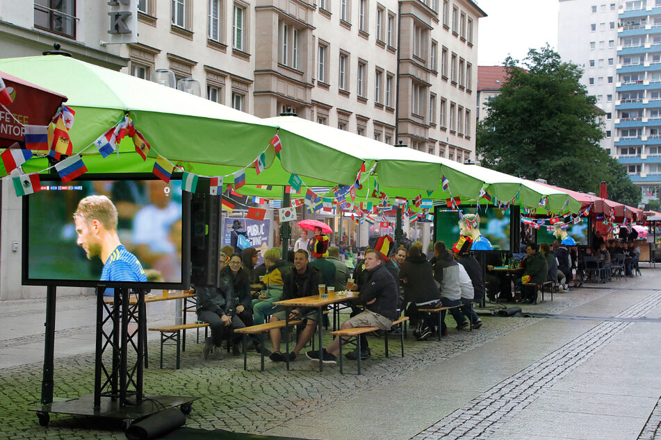 So sah es zur Fußball-WM 2018 in Chemnitz aus. Auch zur am Freitag beginnenden EM wird Public Viewing trotz Corona möglich sein.