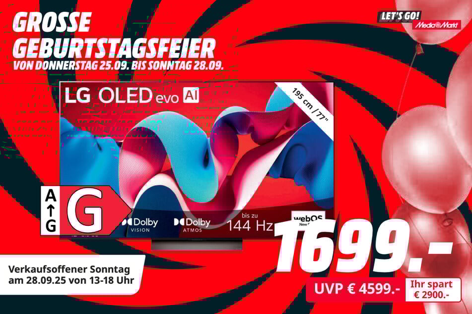 77-Zoll LG-Fernseher OLED77C43LA für 1.699 statt 4.599 Euro.