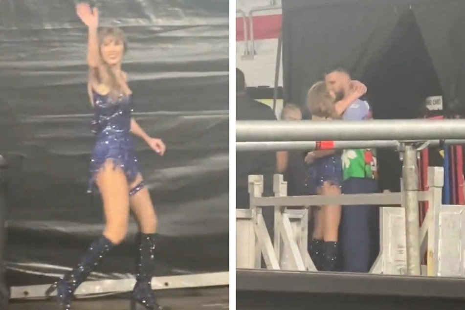 The biggest viral moment of the night came when the pop star did an adorable little jog to kiss Kelce right after she finished performing!