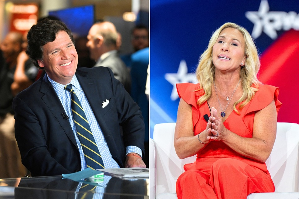 Marjorie Taylor Greene publicly defended conservative pundit Tucker Carlson over rumors that he is trying to interview Russian President Vladimir Putin.
