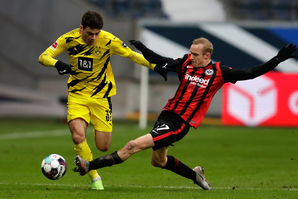 2019 war Rode, hier bei einem Spiel gegen seinen Ex-Verein im Dezember 2020, von Dortmund zurück nach Frankfurt gewechselt.