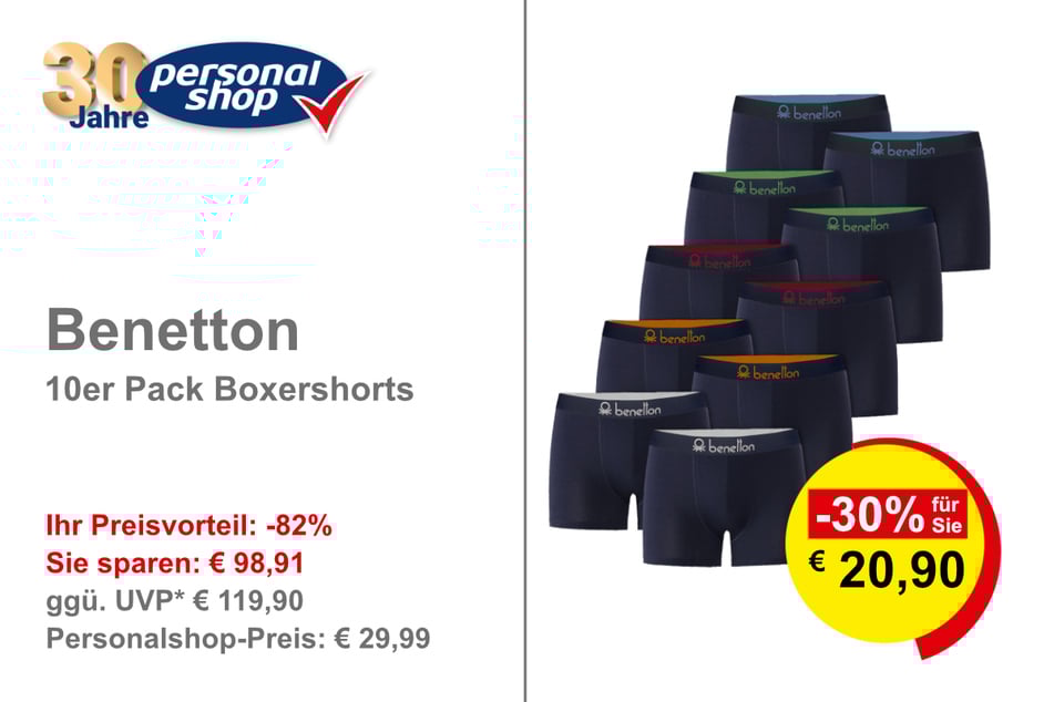 Benetton 10er Pack Boxershorts