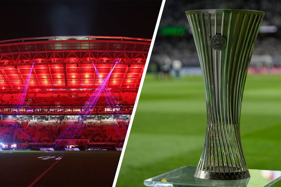 Ende Mai spielen zwei europäische Fußball-Top-Teams um die begehrte Trophäe der UEFA Conference League. (Archivbilder)