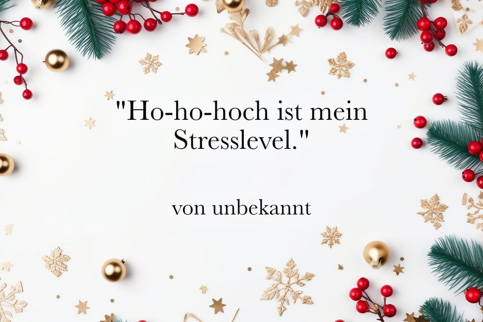 Zum Vorweihnachtsstress passt der kurze Spruch: "Ho-ho-hoch ist mein Stresslevel."