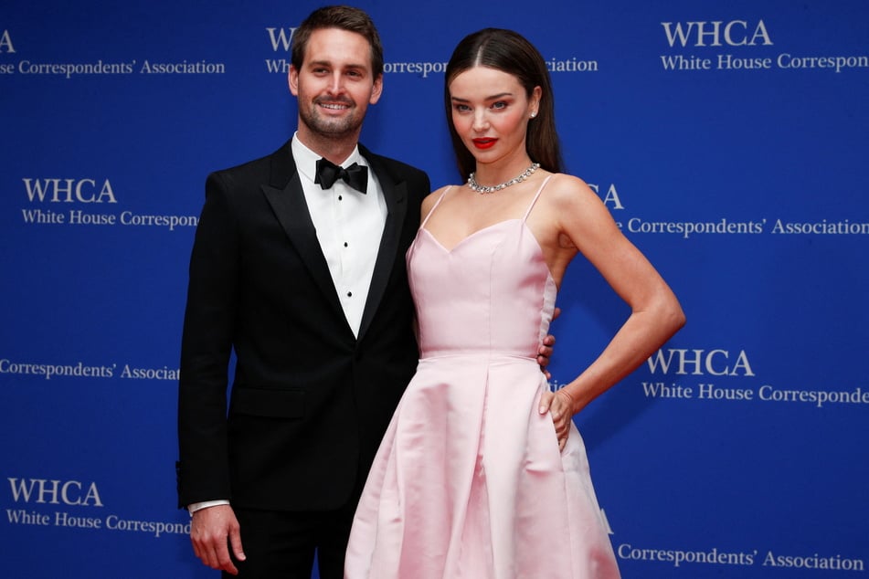 Snapchat co-founder Evan Spiegel with his wife, model Miranda Kerr, at the 2022 White House Correspondents' Dinner.