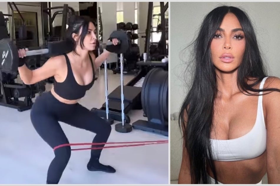 Kim Kardashian breaks a sweat with epic "no pain no gain" weight training routine