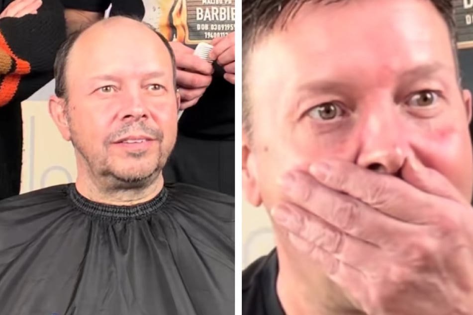 Mann bekommt volles Haar verpasst: Beim Blick in den Spiegel traut er seinen Augen nicht
