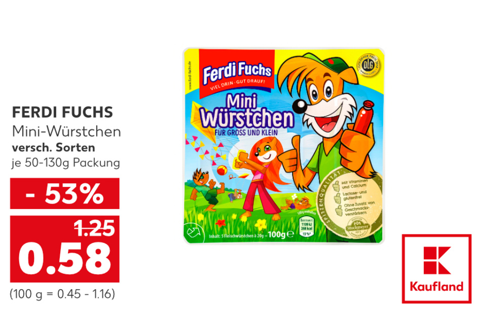 Ferdi Fuchs Mini-Würstchen für nur 0,58 Euro.