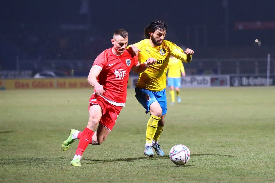 Später wurde Steinborn (l.) wieder zum Lok-Gegner, bis Sommer 2024 spielte er für Babelsberg.