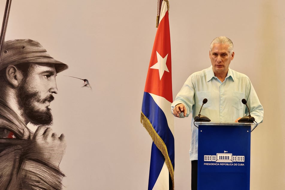 Cuba's President Miguel Diaz-Canel addresses members of the government in Havana on March 13, 2026.