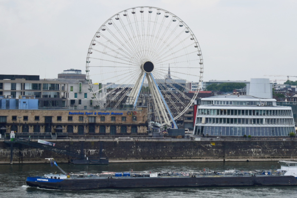 Das Europa-Rad steht vor dem Schokoladenmuseum direkt am Rhein.