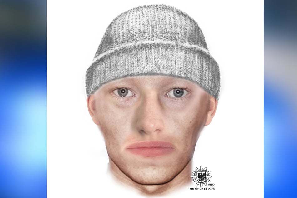 Mit diesem Phantombild sucht die Polizei Brandenburg nach einem mutmaßlichen Einbrecher.