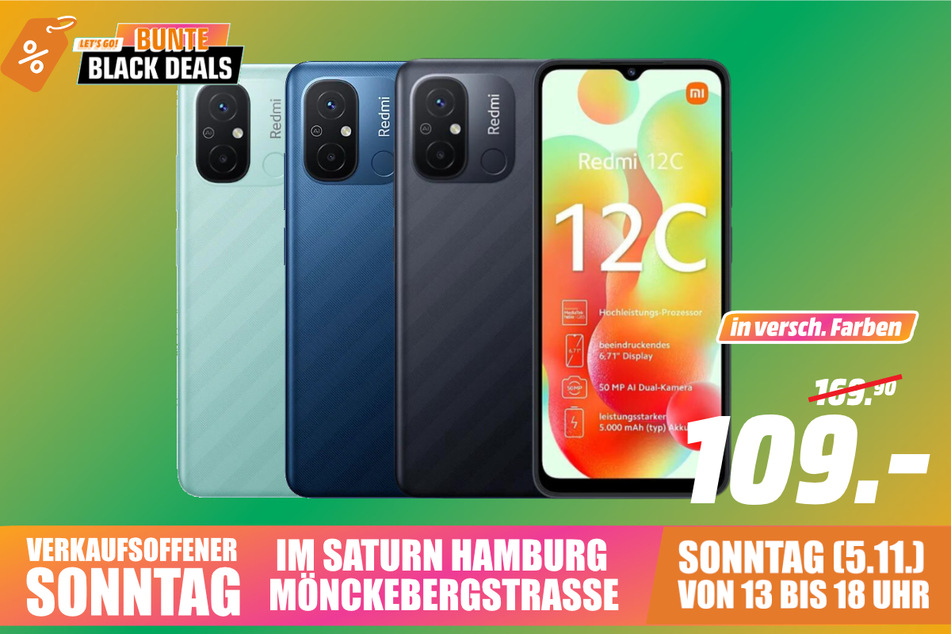Xiaomi Redmi 12C für 109 statt 169,90 Euro.