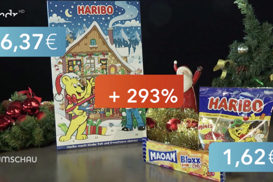 Knapp 300 Prozent mehr kostet der Haribo-Adventskalender im Vergleich zum Inhalt der herkömmlichen Verpackungen.