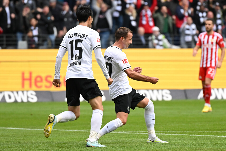Mario Götze brachte Eintracht Frankfurt gegen den 1. FC Union Berlin mit seinem Treffer zum 1:0 in Führung.