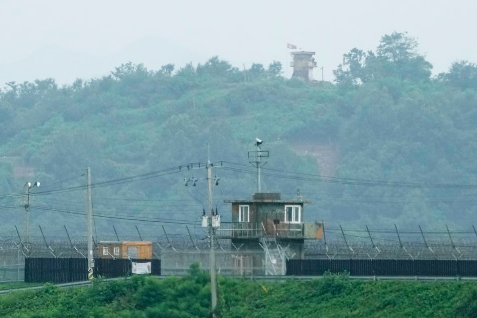 Blick von Südkorea auf die Grenze zu Nordkorea.