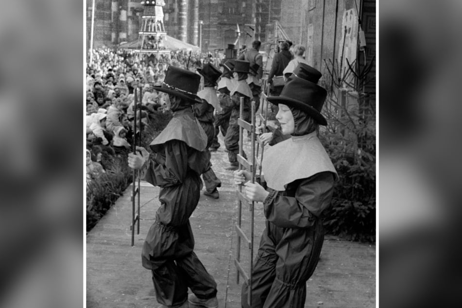 Schon vor etlichen Jahren verkleideten sich Dresdner Kinder als Pflaumentoffel, um die Massen zu unterhalten.