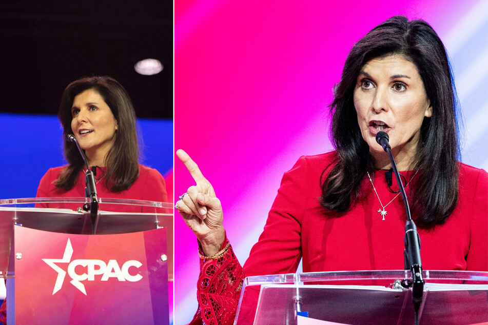 Former South Carolina governor Nikki Haley gave a fiery speech during her CPAC appearance on Friday, but was heckled by Donald Trump supporters afterward.