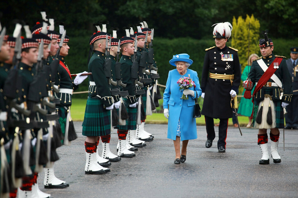 Queen Elizabeth at the Ceremony of the Keys at the Palace of Holyroodhouse in Edinburgh, Scotland, United Kingdom.