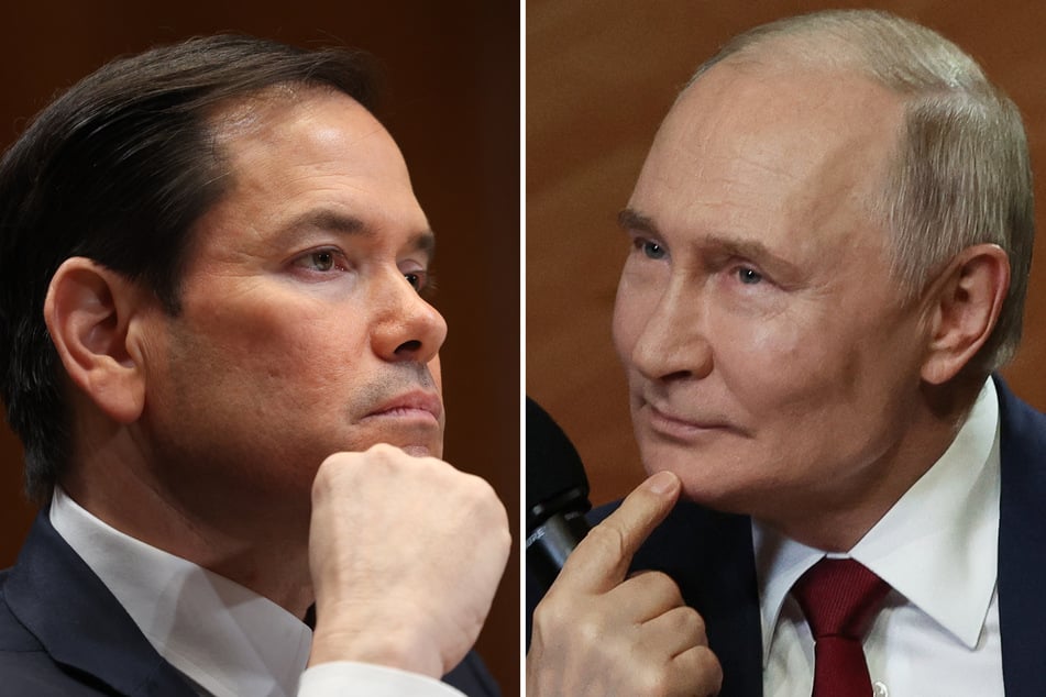Marco Rubio (l.) on Wednesday steered clear of calling Russian President Vladimir Putin a "war criminal," saying the priority was negotiations to end the Ukraine conflict.