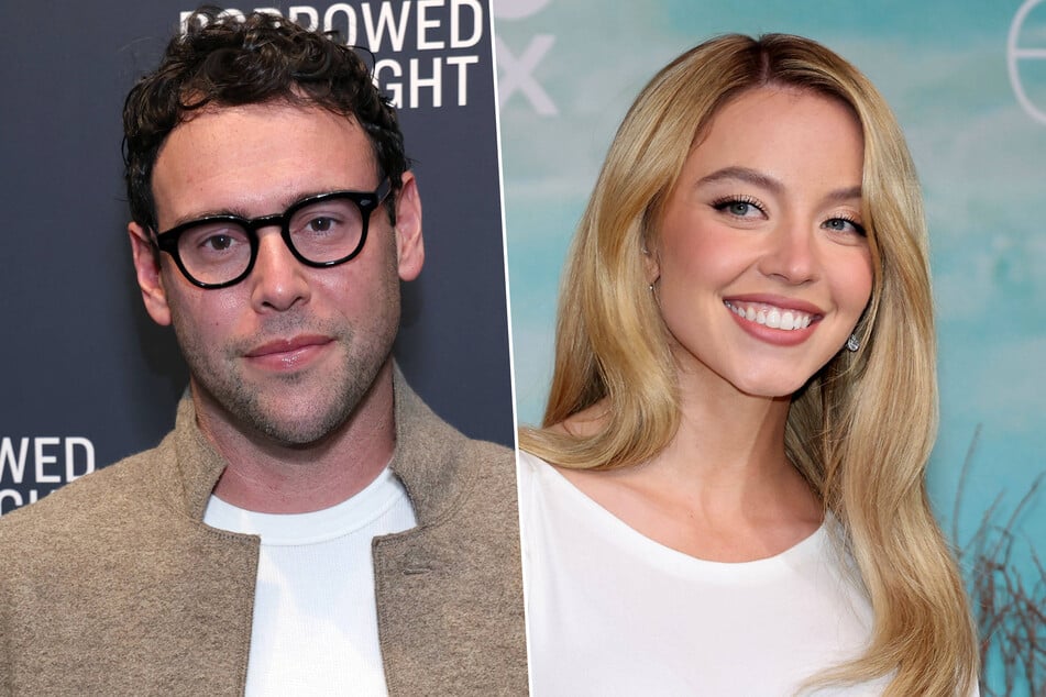 Sydney Sweeney (r.) brought Scooter Braun to the Stagecoach country music festival over the weekend, where she promoted her new lingerie line.