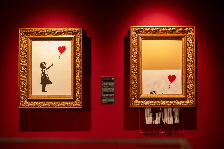 Banksys Bild "Girl with Balloon", das sich 2018 bei einer Auktion wie von selbst schredderte.