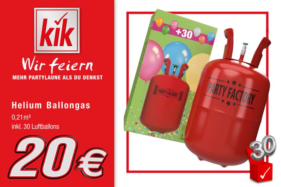 Helium Ballongas mit Luftballons