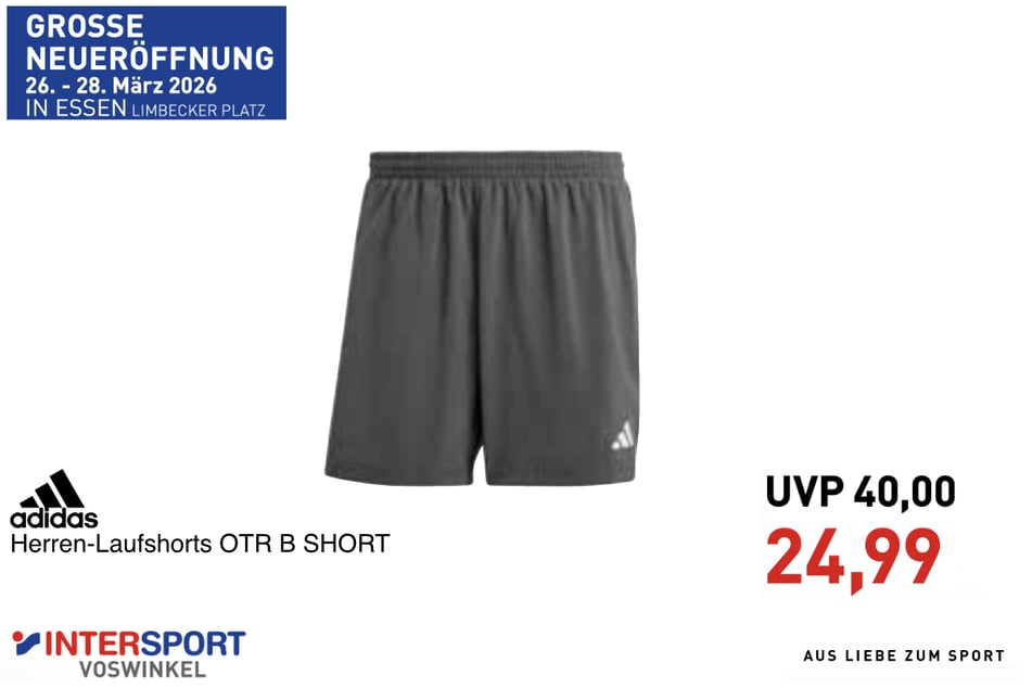 Adidas OTR B SHORT für 24,99 statt 40 Euro (Herren).