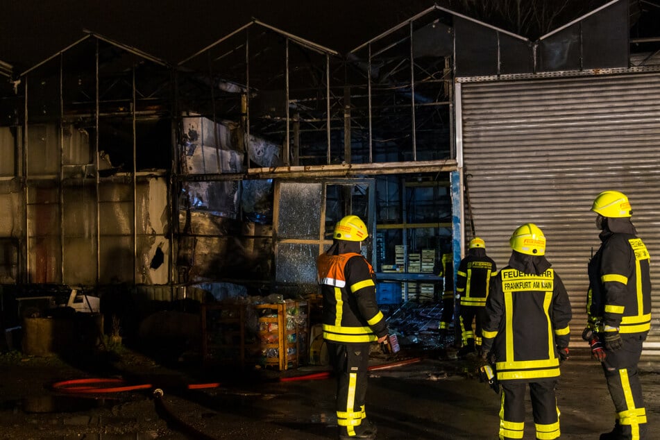 Frankfurt: Feuer vernichtet komplette Lagerhalle in Frankfurt: 50.000 Euro Schaden