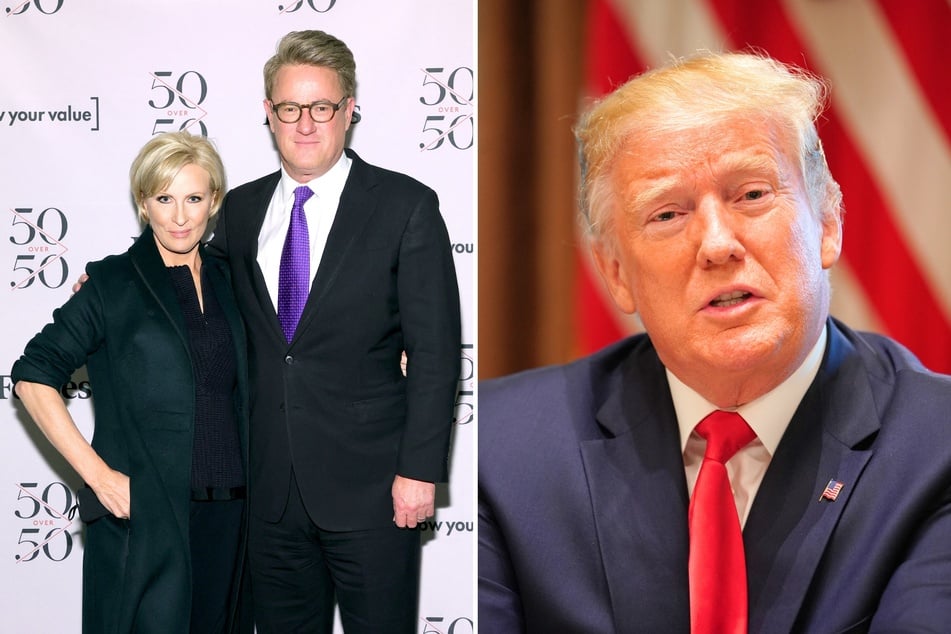 The hosts of the MSNBC show Morning Joe recently met with Donald Trump (r.) in an attempt to fix their fraught relationship with the president-elect.