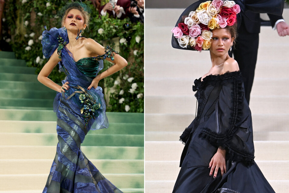 Zendaya pulled double duty in 2024, wearing two different John Galliano ensembles on the Met steps.