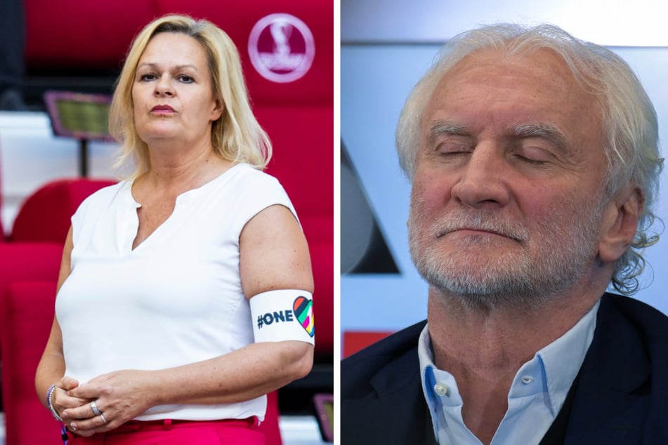 Bundesinnenministerin Nancy Faeser (52, SPD) wehrte sich gegen die harsche Kritik des neuen DFB-Sportdirektors Rudi Völler (62) an ihrem Auftritt mit der "One Love"-Binde.