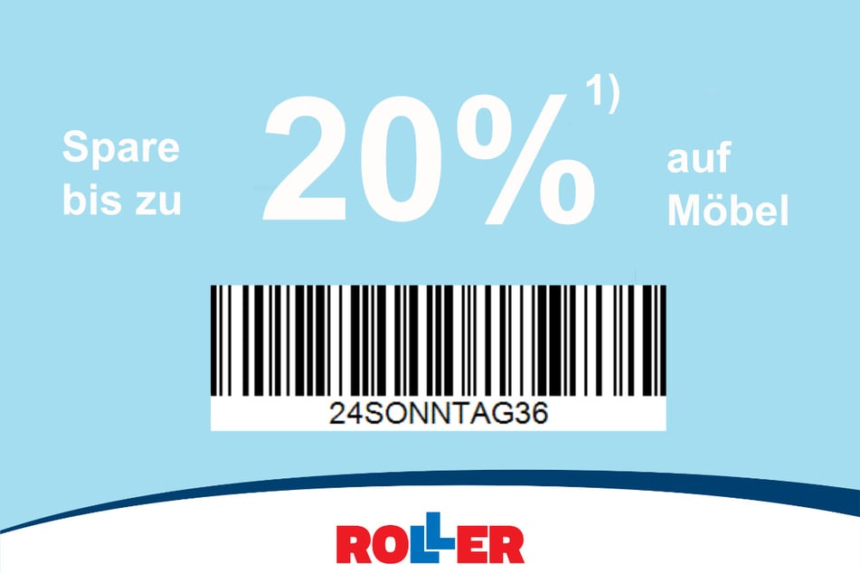 Hier klicken, Barcode herunterladen und bis zu 20 Prozent beim Möbelkauf sparen.